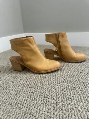 Michael Antonio Mustard Yellow Cutout Ankle Booties